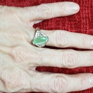 ❤5 for $25❤Sterling Silver Mint Green Opal Ring